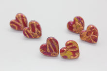 Load image into Gallery viewer, Autumn Shine Heart Stud Earrings $8 per pair
