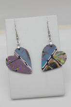Load image into Gallery viewer, Purple and Blue Heart Earrings