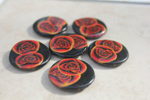 Red and Gold Rose Magnets