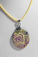 Load image into Gallery viewer, Oval Yellow and Purple Rose Necklace
