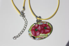 Load image into Gallery viewer, Oval Pink Flower Necklace
