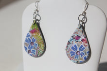 Load image into Gallery viewer, Teardrop Blue Flower Earrings with Bonus Studs
