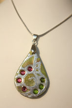 Load image into Gallery viewer, Silver Bouquet Teardrop Swirl Necklace
