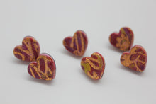 Load image into Gallery viewer, Autumn Shine Heart Stud Earrings $8 per pair
