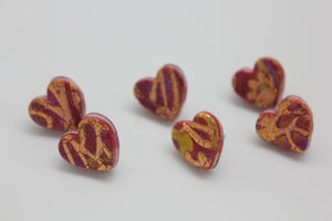 Autumn Shine Heart Stud Earrings $8 per pair