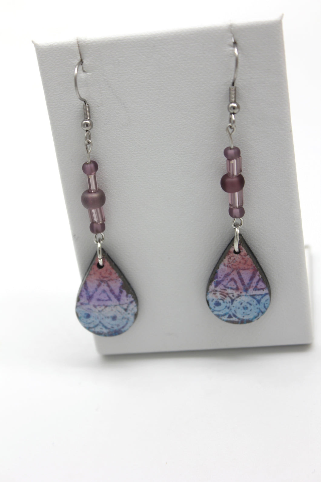 Mandala Dangly Teardrop Earrings