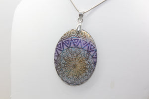 Sunburst Mandala Oval Necklace