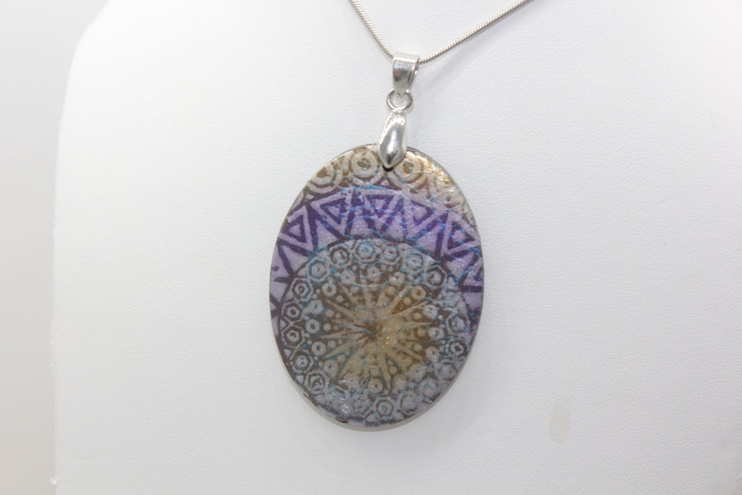 Sunburst Mandala Oval Necklace