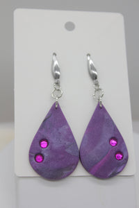 Purple Kaleidoscopic Teardrop Earrings