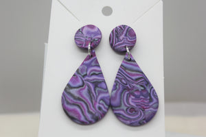 Swirled Purple Kaleidoscopic Earrings