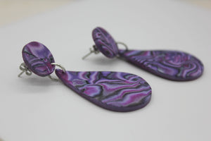 Swirled Purple Kaleidoscopic Earrings