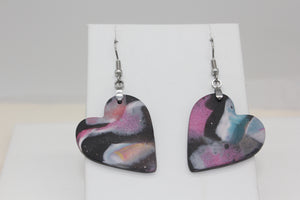 Watercolor Effect Heart Earrings